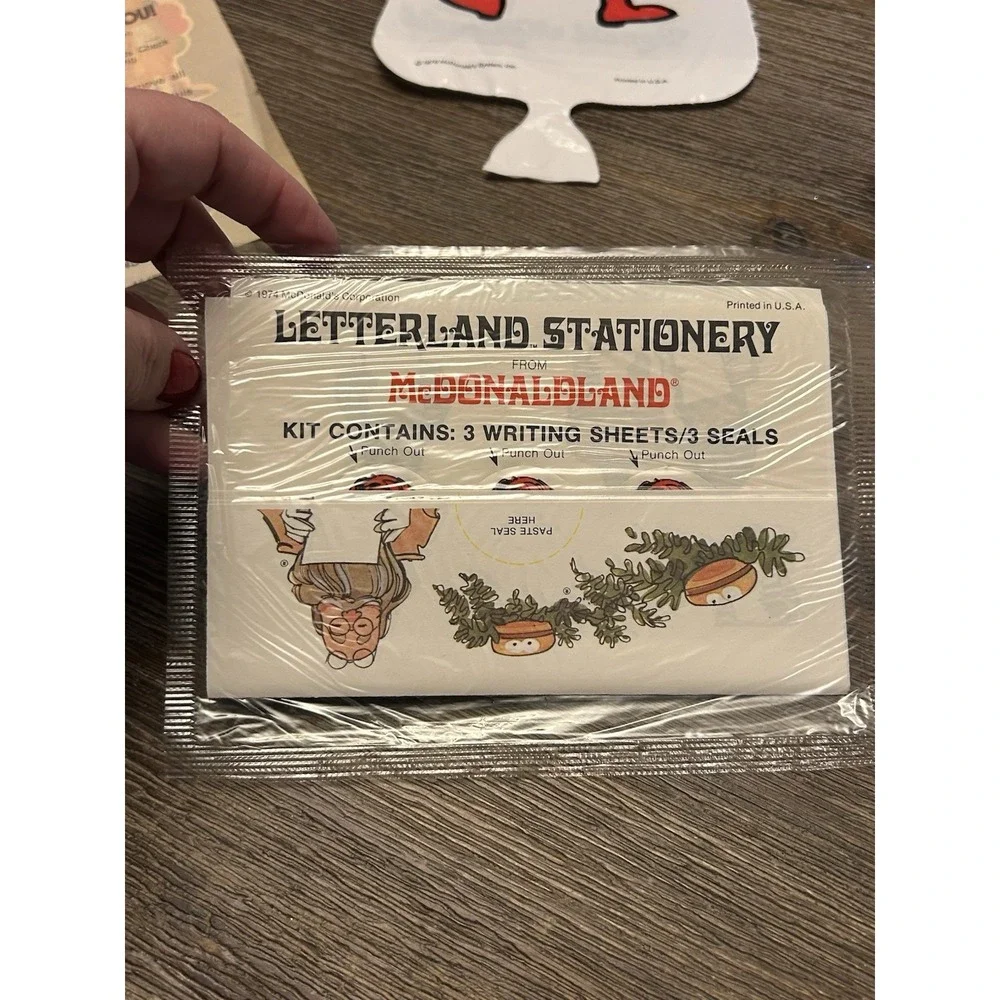 Letterland Stationary McDonaldland Ronald McDonald Iron‎ On Puppet Bib 1970s Lot